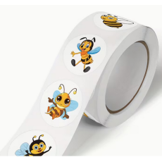 Bee Stickers, assorted 500's Roll